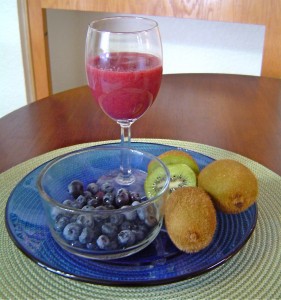 Blueberries in the Juicer
