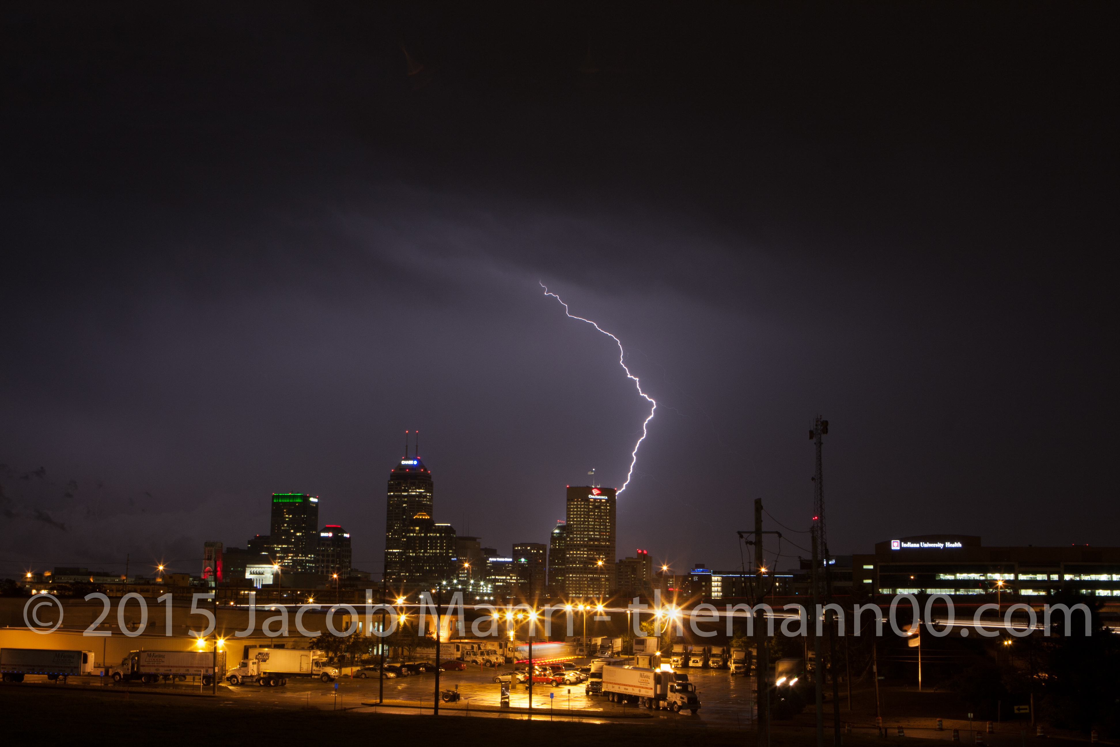 Indy downtown lightning – July 13th, 2015
